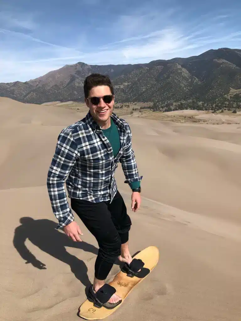 Sandboarding in the Rocky Mountains