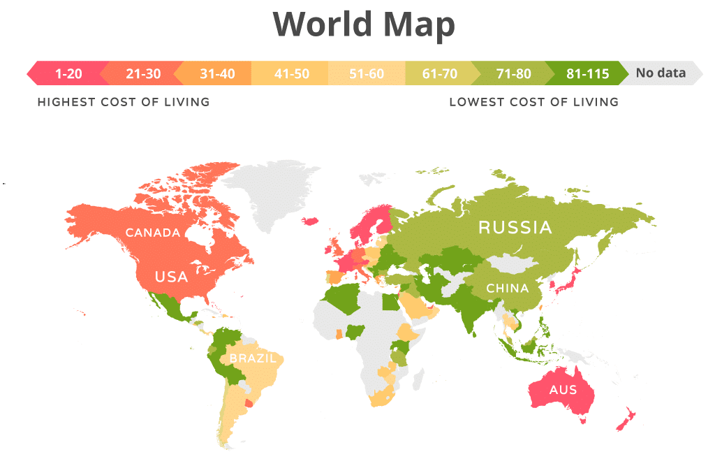 World map cost-of-living