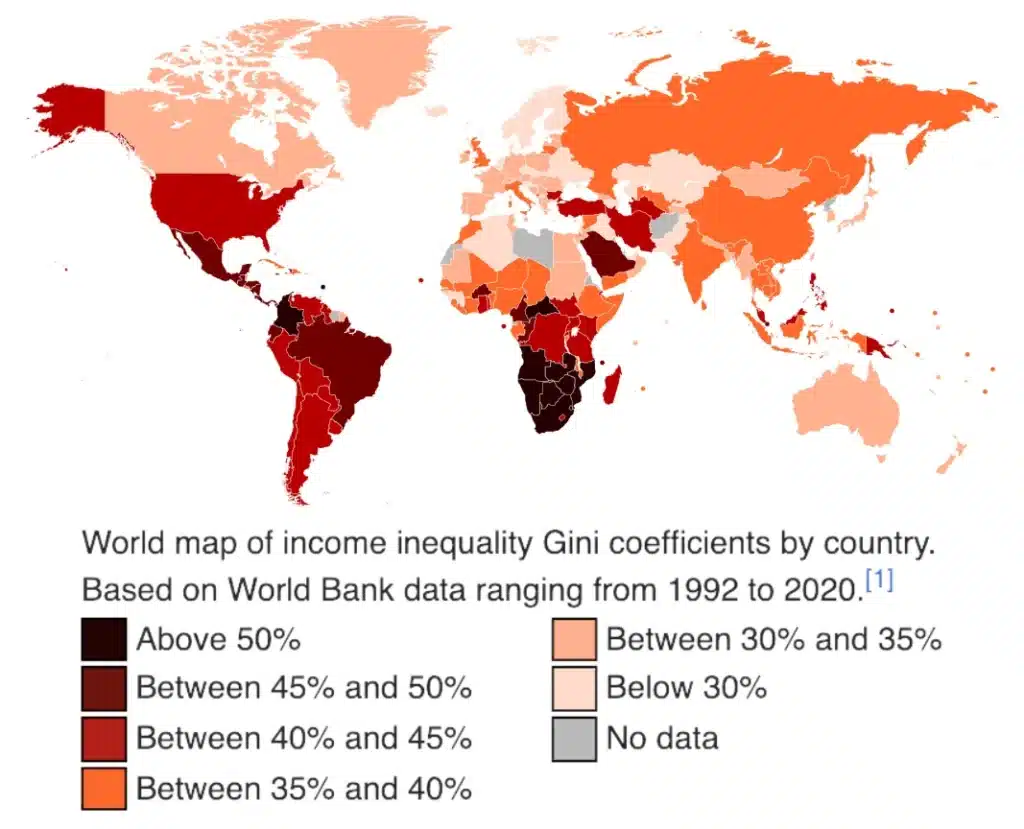 World inequality map