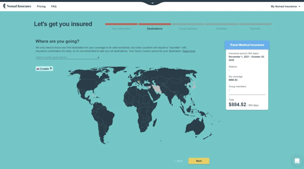 SafetyWing countries map